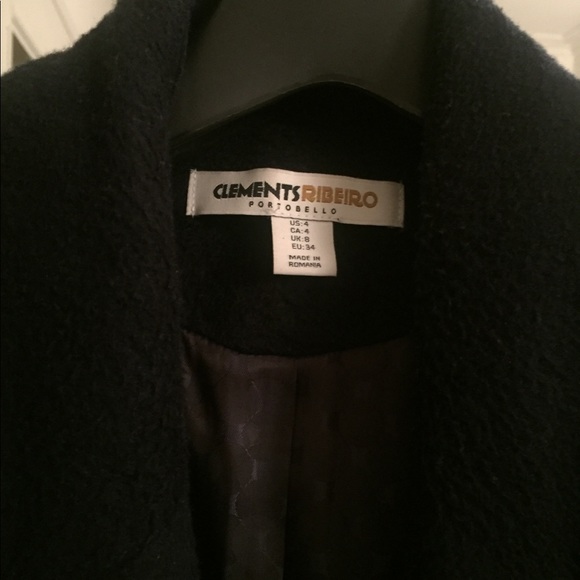 Clements Ribiero | Long Navy Wool Coat - Picture 5 of 6